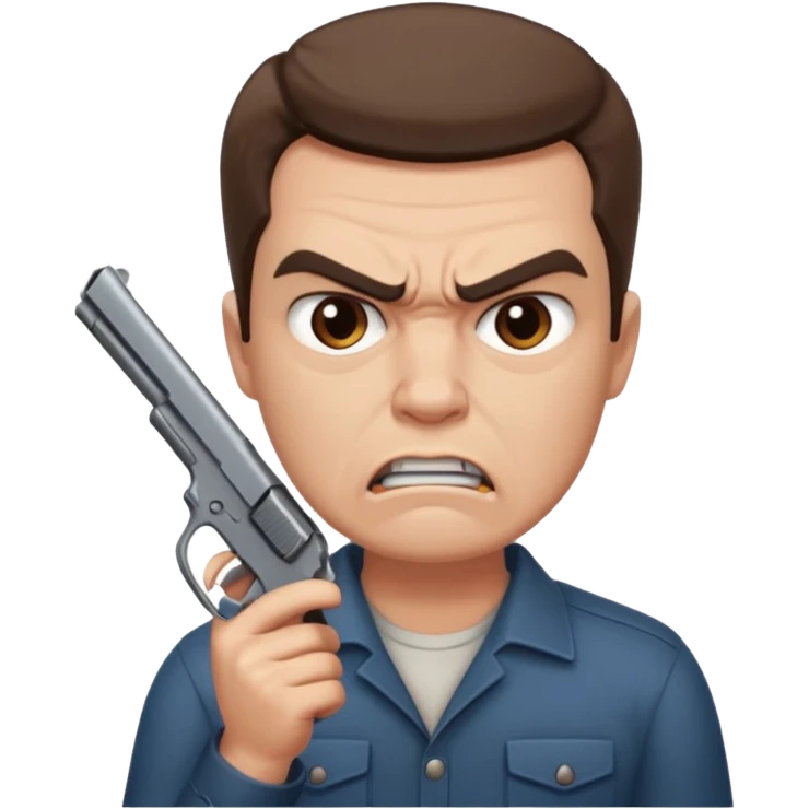 impatiently waiting mad with gun emoji