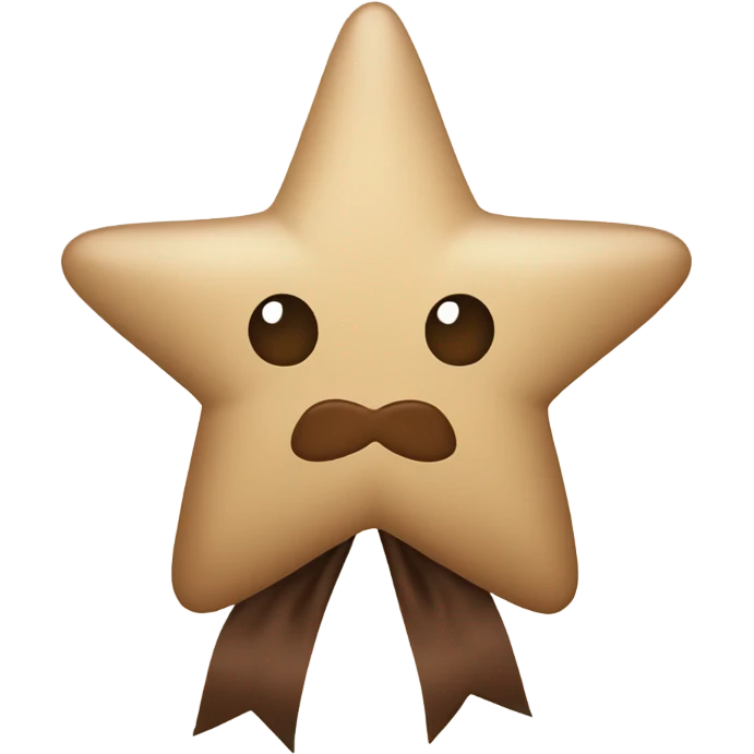 beige star with brown bow emoji