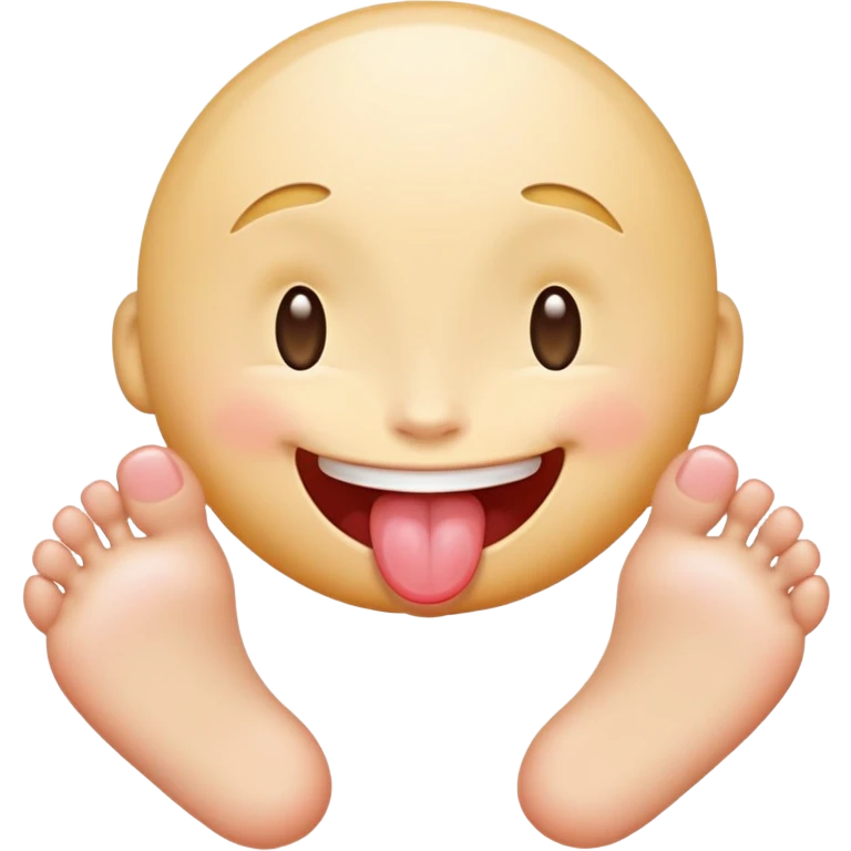 Smiling tongue out winky face feet sticking out emoji