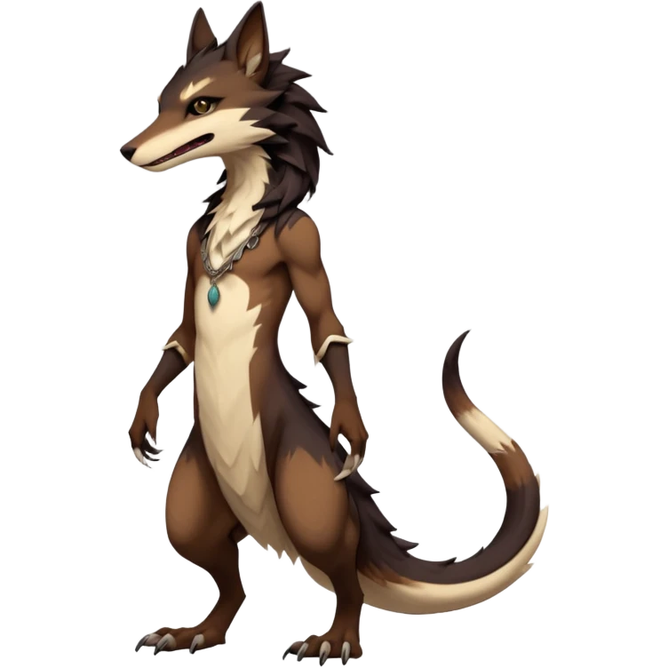 Brown and beige badass elegant wild beautiful natural cute badass epic anthro modern sergal-vernid-creature, full body, dark-brown-black-gradient pretty hair, outside, modern, aesthetic, art by LiLaiRa, art by art by Falvie emoji