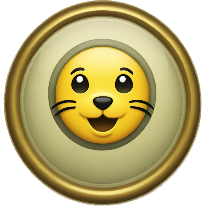 A yellow seal in retro style emoji