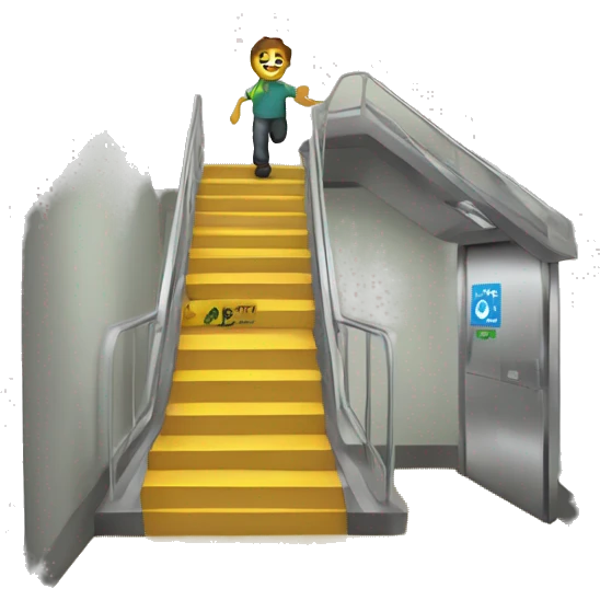 Create a sticker that encourages using stairs over the elevator. Use emojis for steps, health, and eco-friendliness to show it's good for both people and the planet emoji