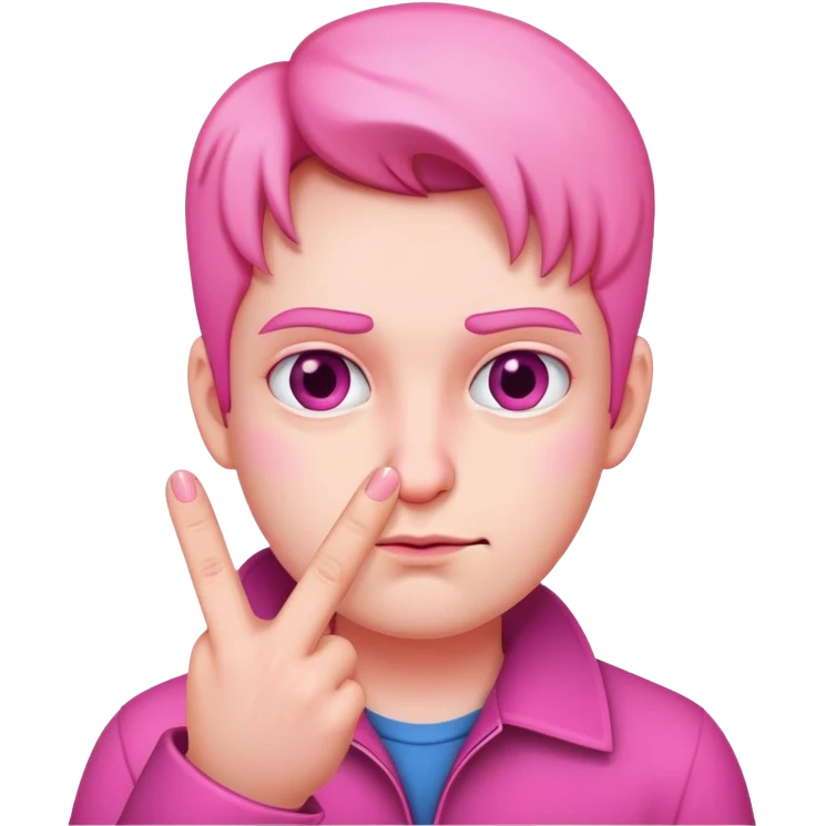 devious face with pink middle finger  emoji