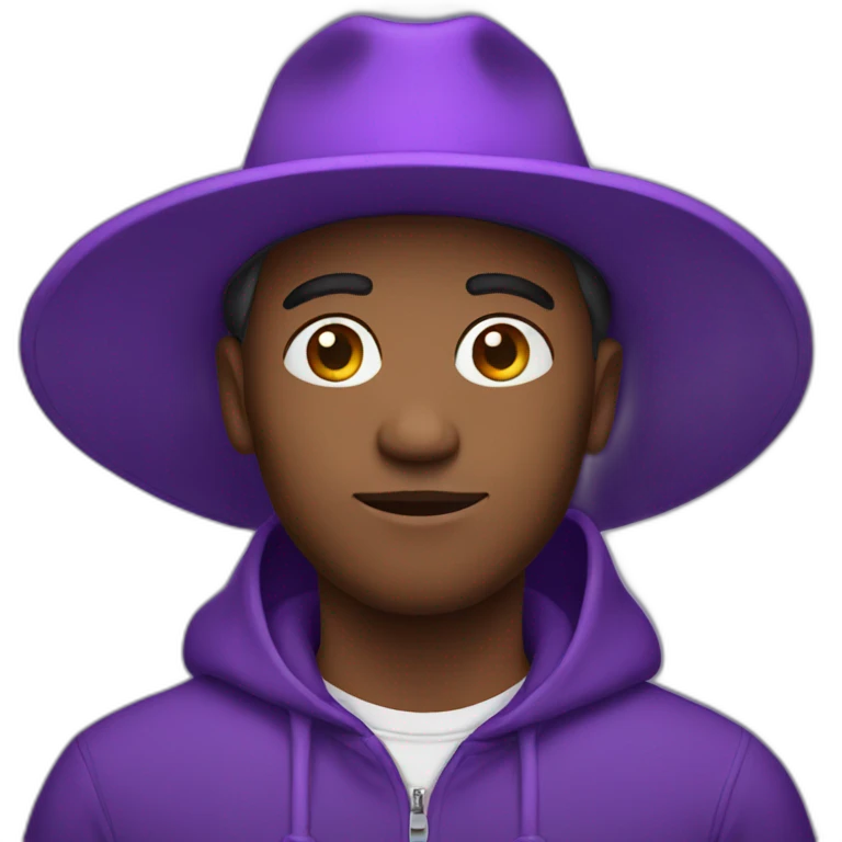 white man with purple hat emoji