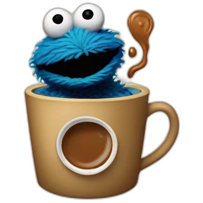 Sesame street with coffee emoji