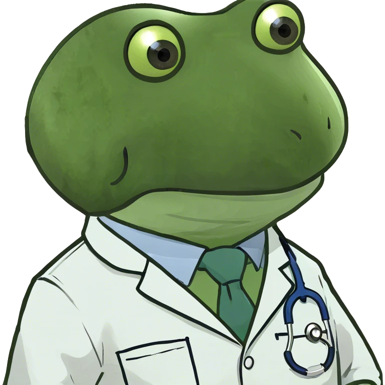 bufo wearing a doctor outfit emoji
