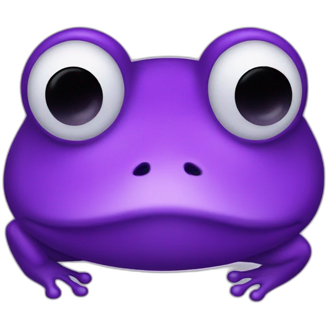 A sad purple frog close up face emoji
