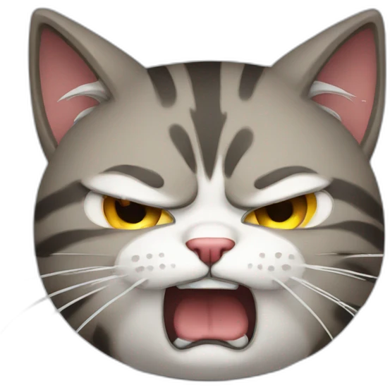 Angry cat crying emoji