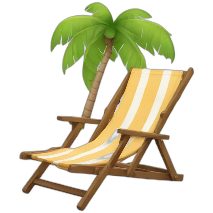 Beach Palm tree deckchair emoji