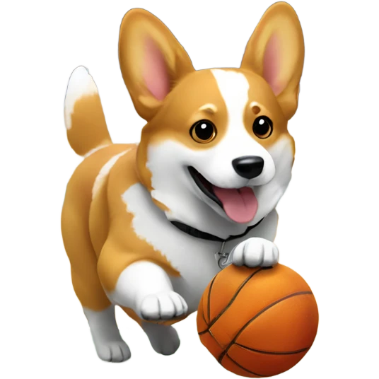 Corgi playing basketball  emoji