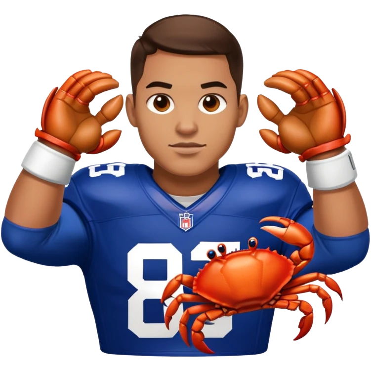 #15 New York giants player holding a crab emoji