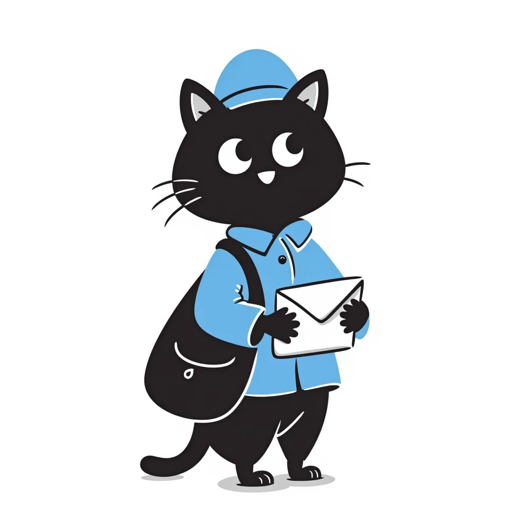 postman cat, very cute emoji