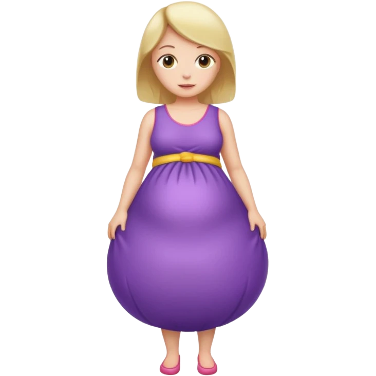 Girl with inflating belly emoji