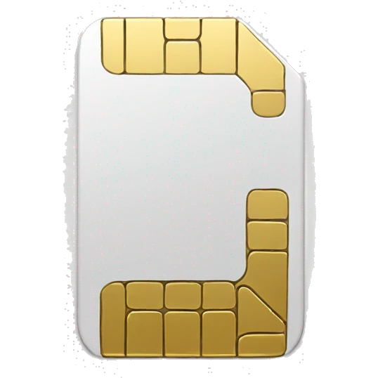neutral SIM card with white and gold colors emoji