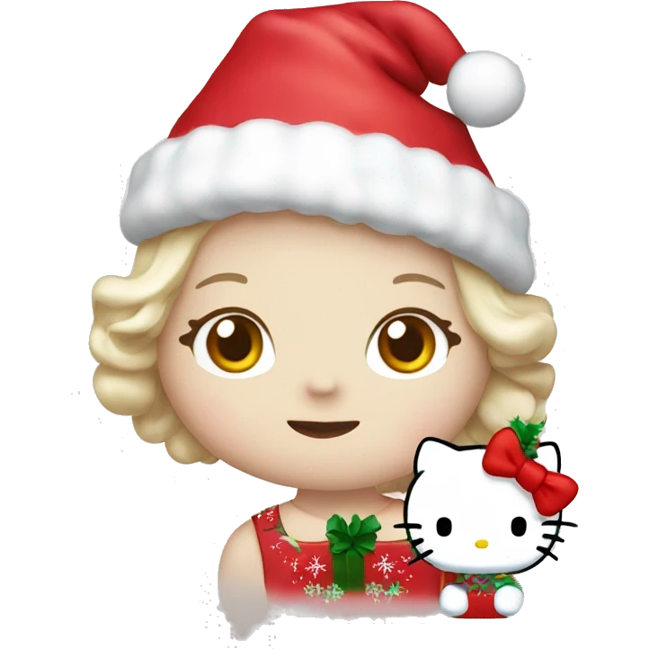 Hello kitty with christmas emoji