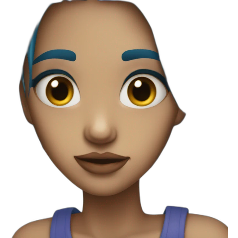 facial scars blue hair emoji