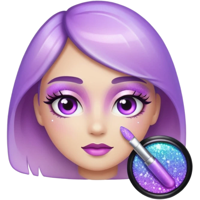 lilac gradient glitter cosmetics emoji