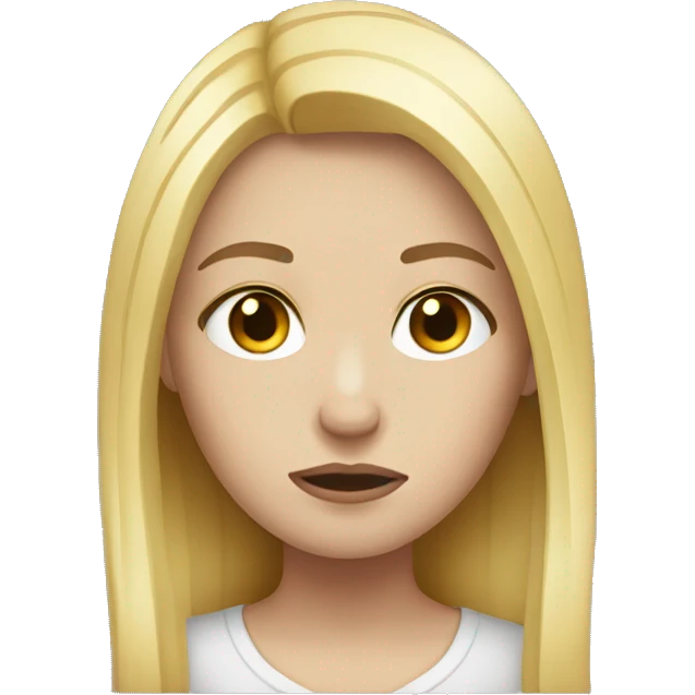 White girl sad blonde  emoji