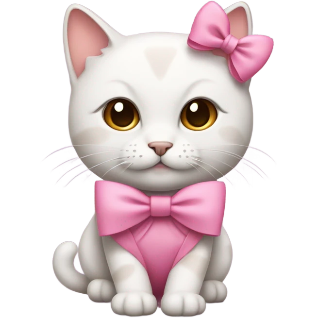 a cat with pink bow on head and with pink dress emoji
