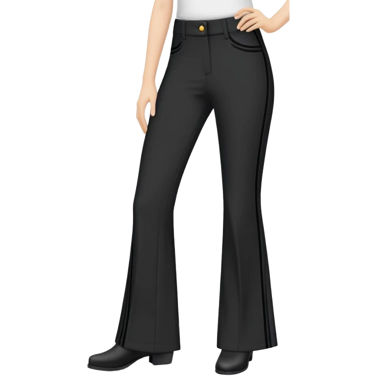 Bootcut black banding pants emoji
