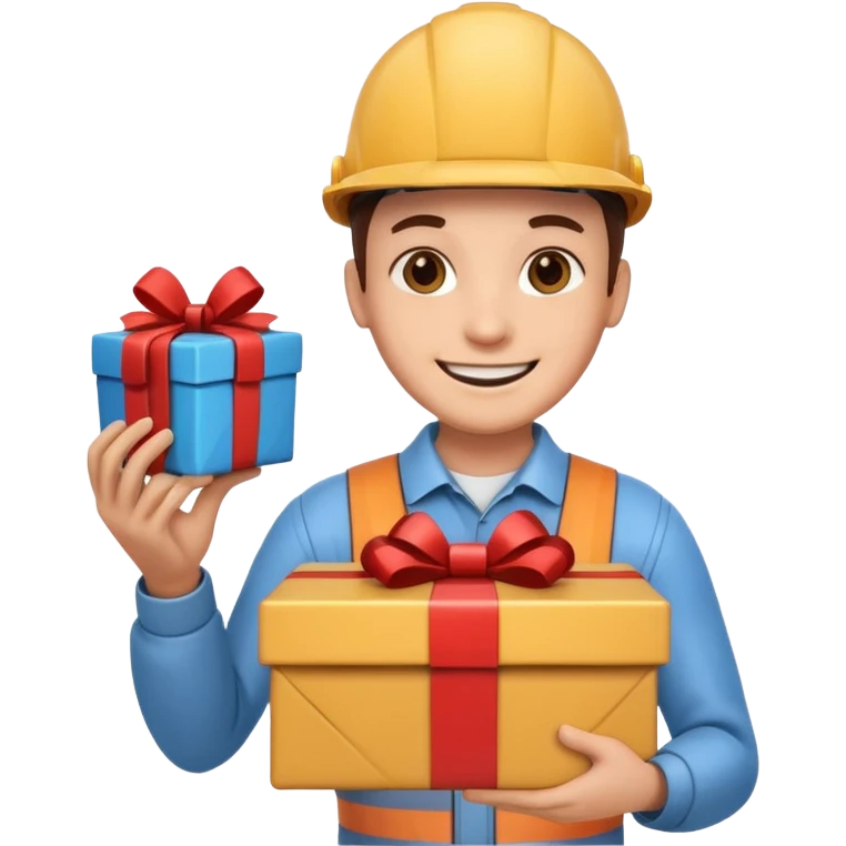 robo gift with an  worker emoji