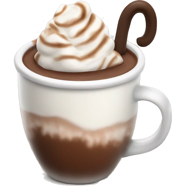 Hot chocolate with whipped cream and marshmallows emoji