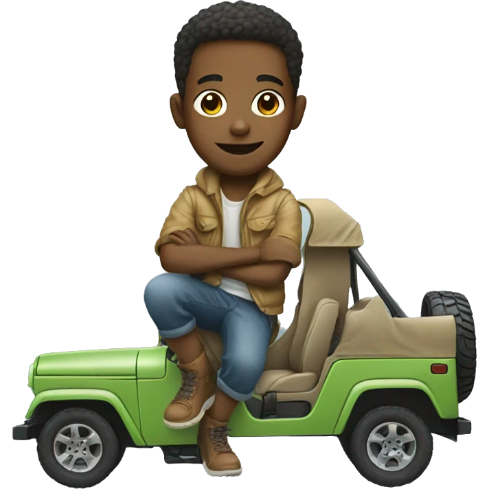 Boy with a jeep emoji