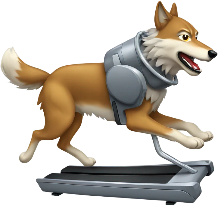 Wolf running machine emoji