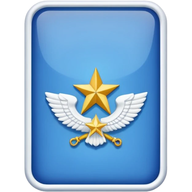 A blue rectangle with a white border. Rank insignia  emoji
