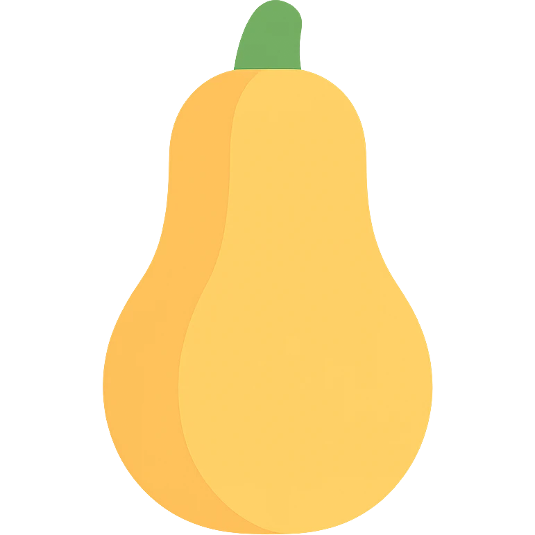 colored icon of a squash fruit with green stem and yellow-orange body emoji