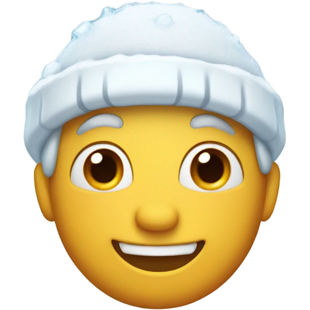 :-) With snow and ice on top of its head emoji