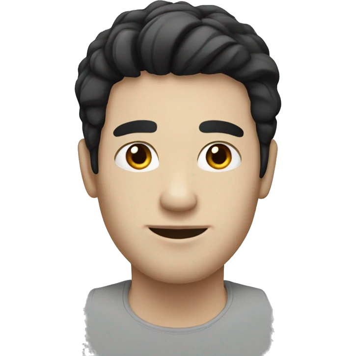 A man with black-hair and white skin emoji