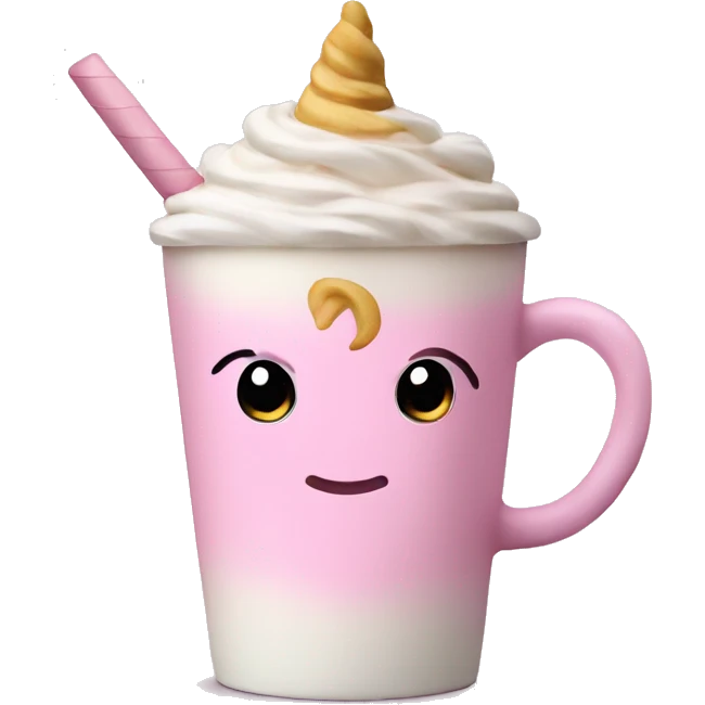 Light pink unicorn latte  emoji