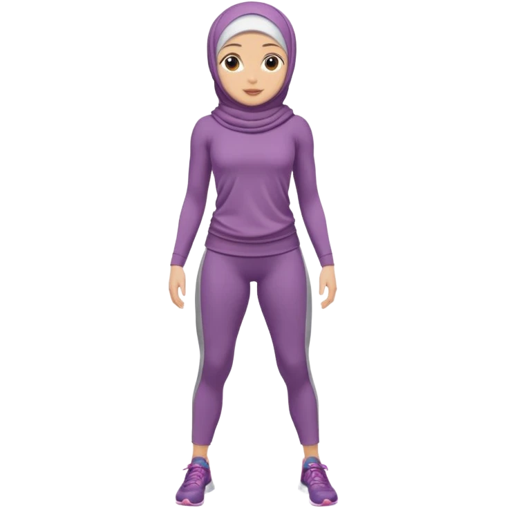 High resolution full body of a girl wearing a hijab and is a fitness trainer emoji