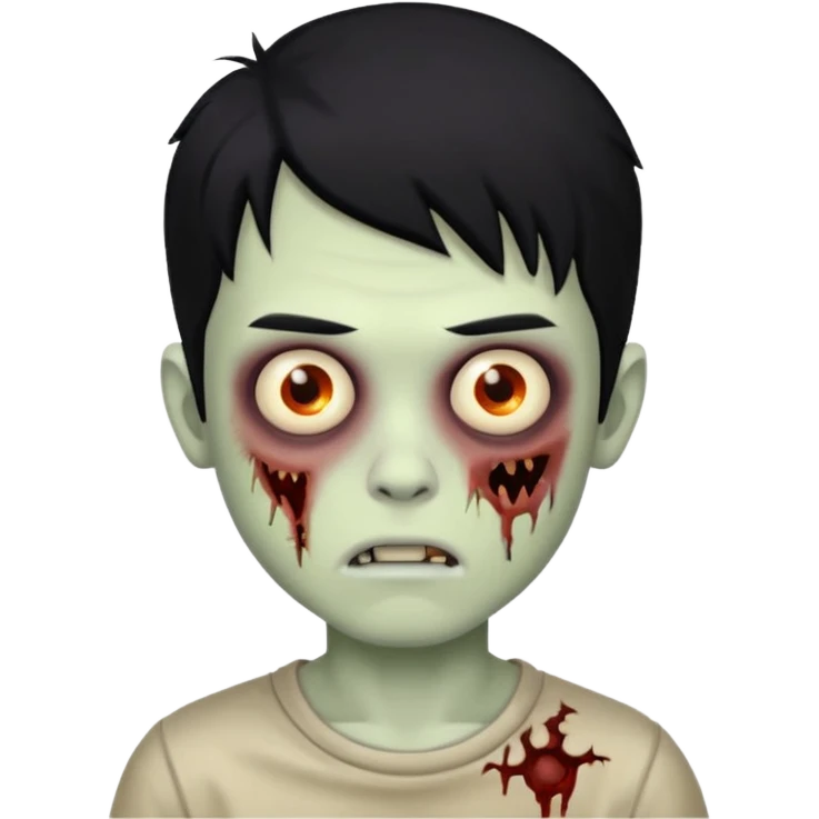 Boy zombie with black hair emoji
