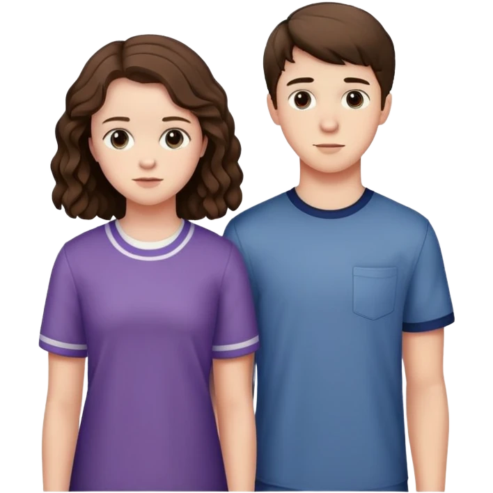 Hannah Baker and Clay Jensen together from 13 Reasons Why, teenage boy and girl standing side by side emoji