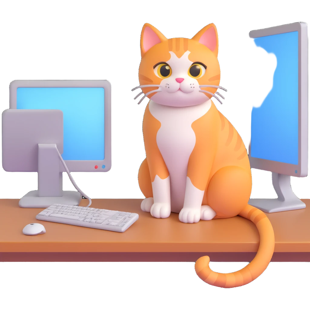 cat using a computer emoji