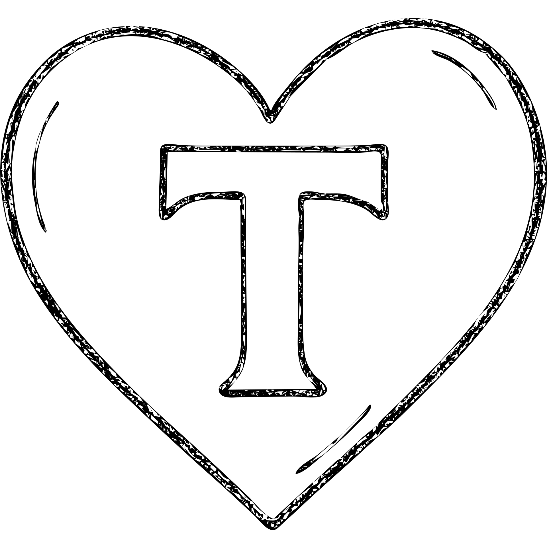 pink heart with a bold letter T in the center emoji