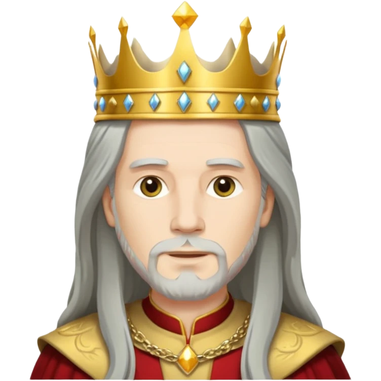 king with pure grey long haired emoji