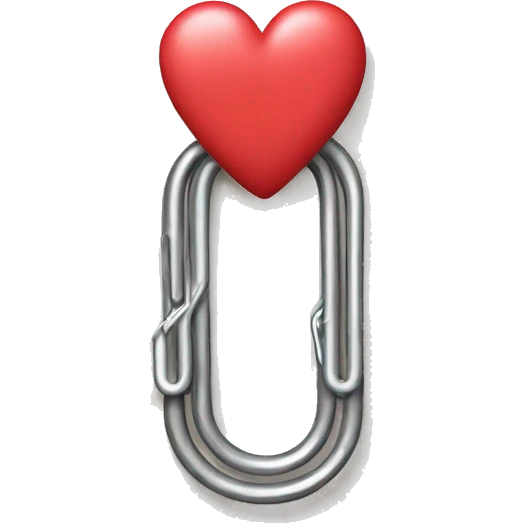 A cute paper clip with a heart emoji