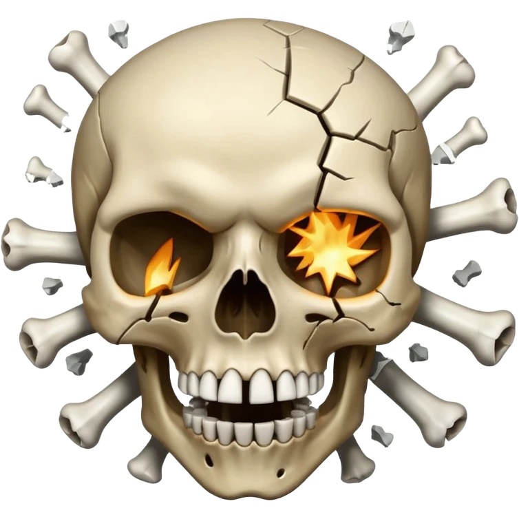skull looking up with  exagerated open mouth meanwhile the head explote  emoji