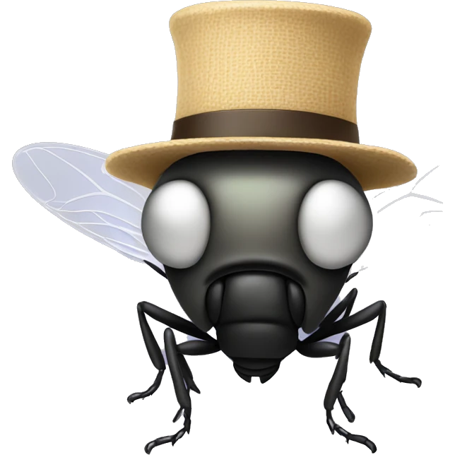 Fly with a hat emoji