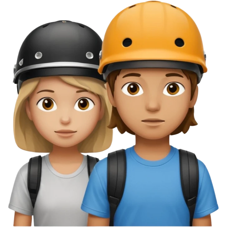 skateboarder girl boy mugshot with helmet emoji
