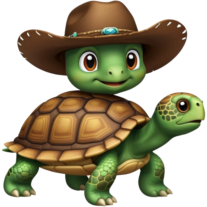 turtle with cowboy hat emoji