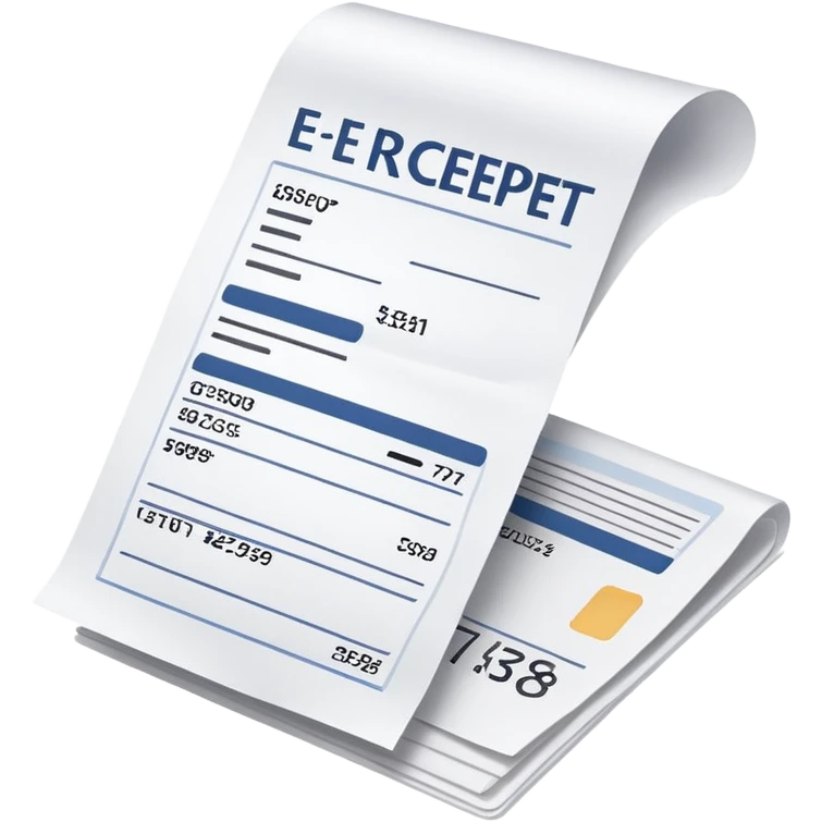 e-receipt and paper receipt put side by side emoji
