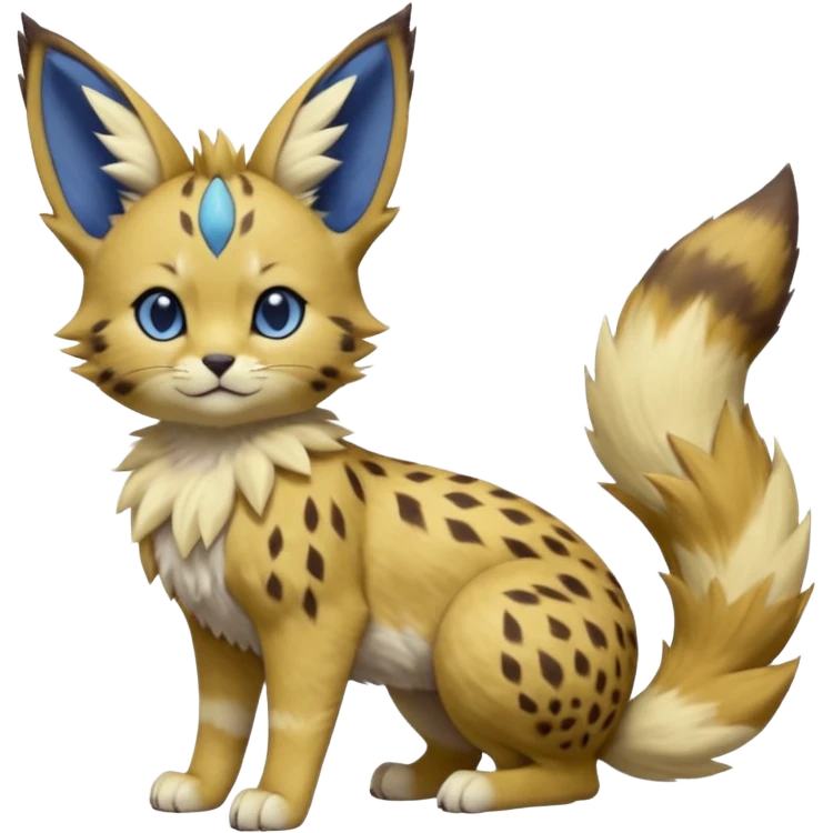 Blueberry-themed puffy fluffy thick bushy brownish soft realistic romantic vintage antique divine beautiful elegant pretty precious cute young youthful  Fakémon-Pokémon-feline-Zeraora-Jolteon-serval-caracal-chinchilla-Minccino-Cinccino-Meowstic-rodent-hybrid-creature (full body) emoji