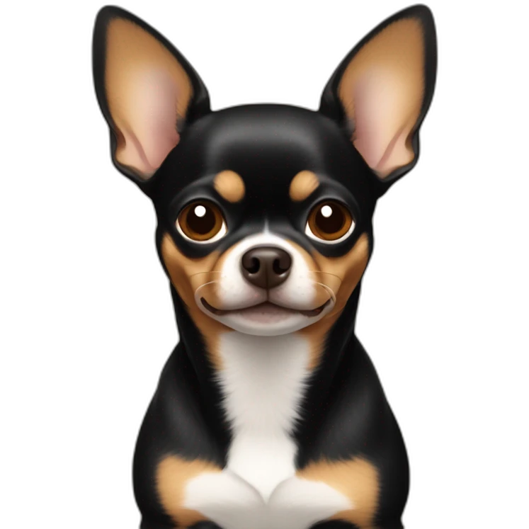 Fat black and brown chihuahua emoji