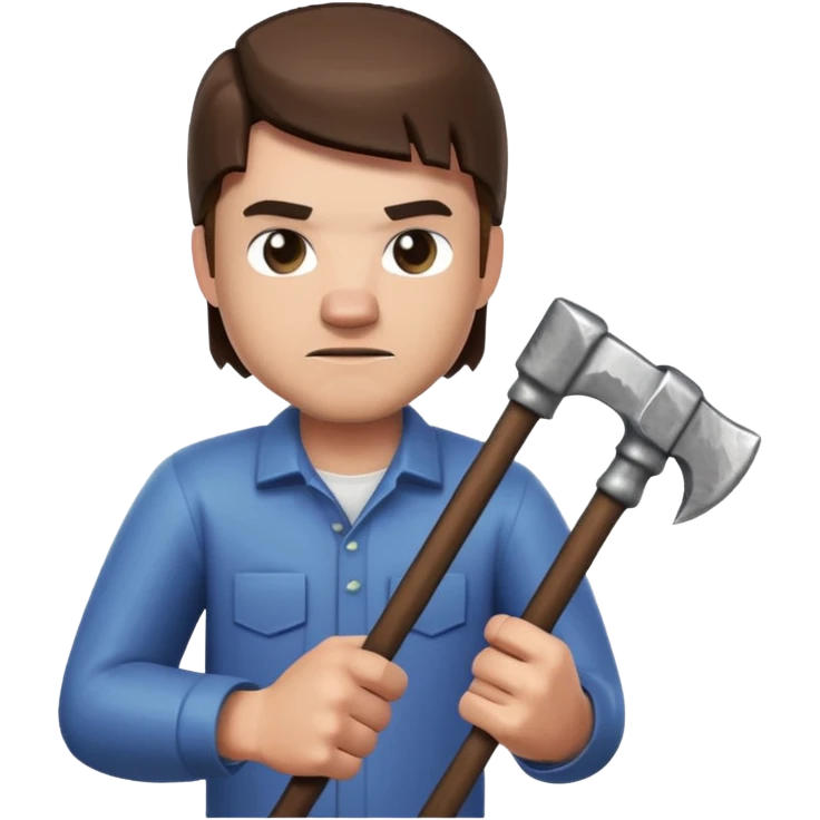 Steve from Minecraft holding a pickaxe emoji