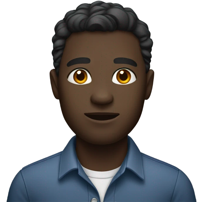 dark-skinned male in collared shirt emoji