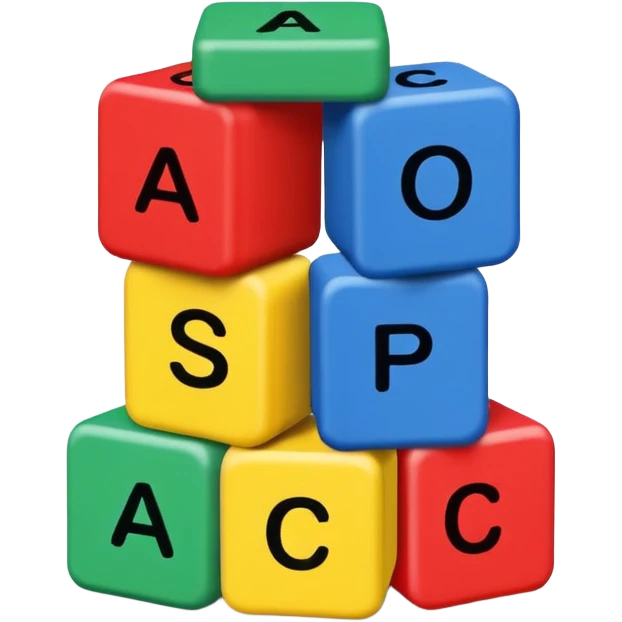 Wooden blocks with letters emoji